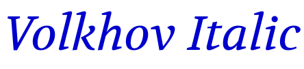 Volkhov Italic font